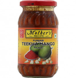 Mother's Recipe Punjabi Teekha Mango Pickle  Glass Jar  400 grams